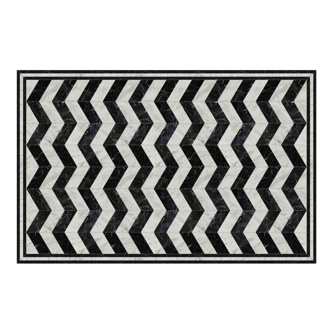Decorative Vinyl Rug for domestic use. 100x155cm. Zigzag Kirk Marketing